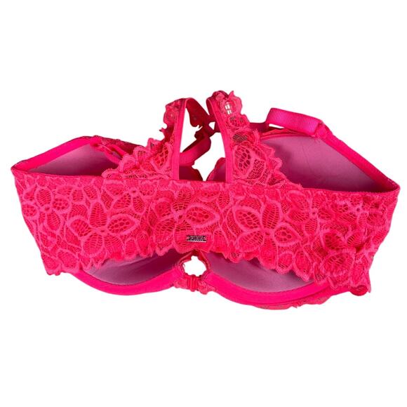 PINK Victoria Secret Size 34DD Racerback Bra Push-Up - Picture 2 of 5